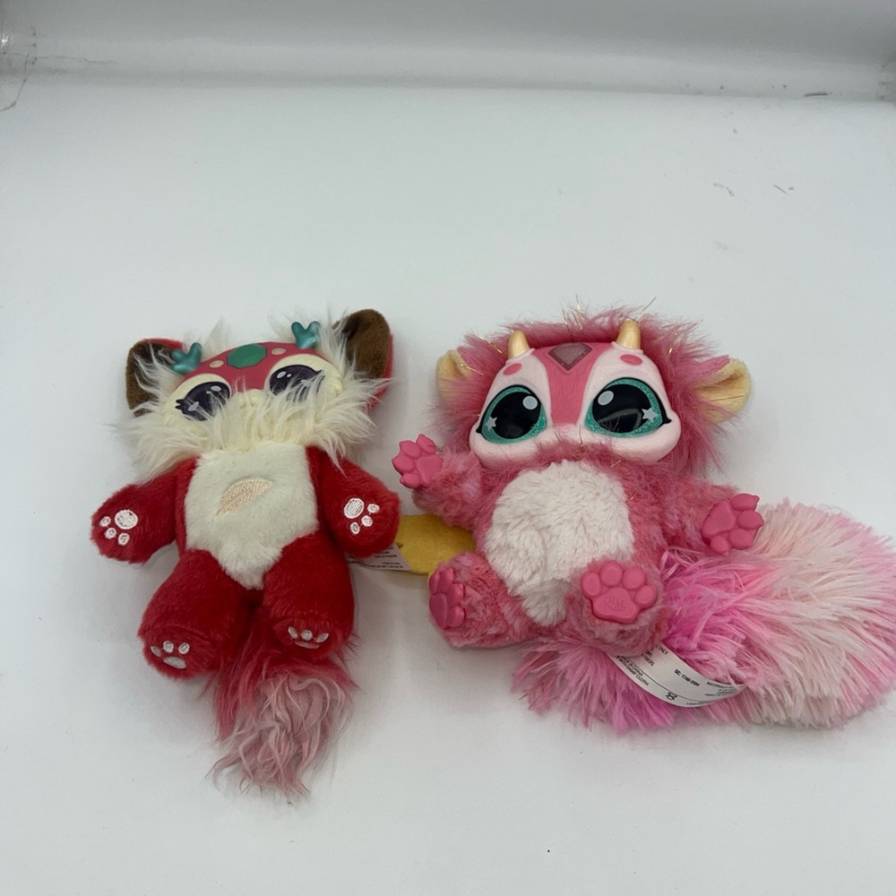 2 Magic Mixie Plush Pet Creature Pink Cute Mixling Rare Collectible Piece